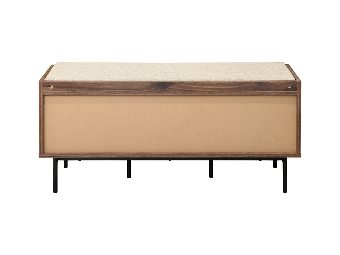Banc d'entrée décor noyer 1 porte avec façade en tissu  JETSON
