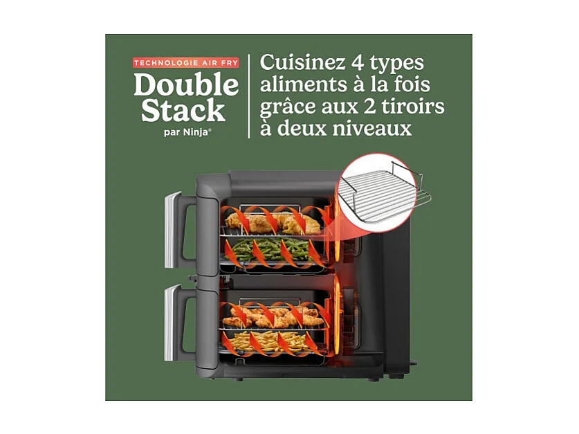 Friteuse sans huile Ninja Double Stack XL avec Thermosonde SmartCook SL451EU