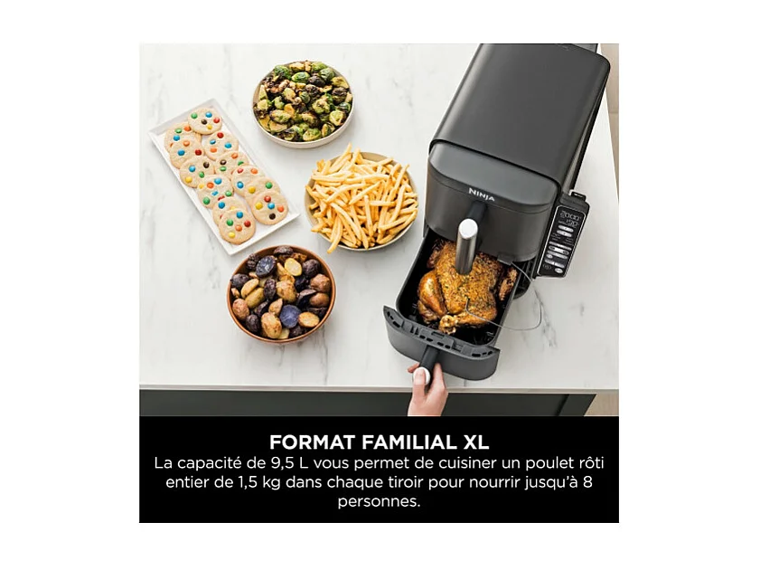 Friteuse sans huile Ninja Double Stack XL avec Thermosonde SmartCook SL451EU