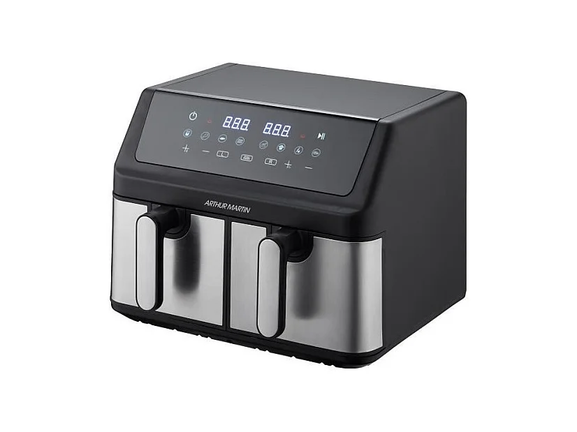 Friteuse sans huile - ARTHUR MARTIN - Airfryer AMPF9 - 2 cuves de 4,5L - 2000W - Affichage LED
