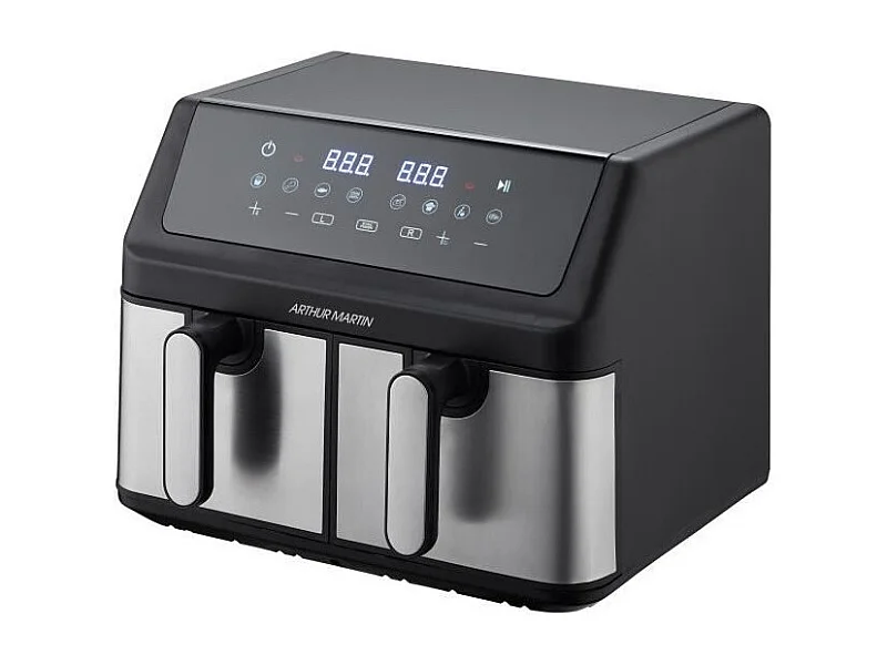 Friteuse sans huile - ARTHUR MARTIN - Airfryer AMPF9 - 2 cuves de 4,5L - 2000W - Affichage LED