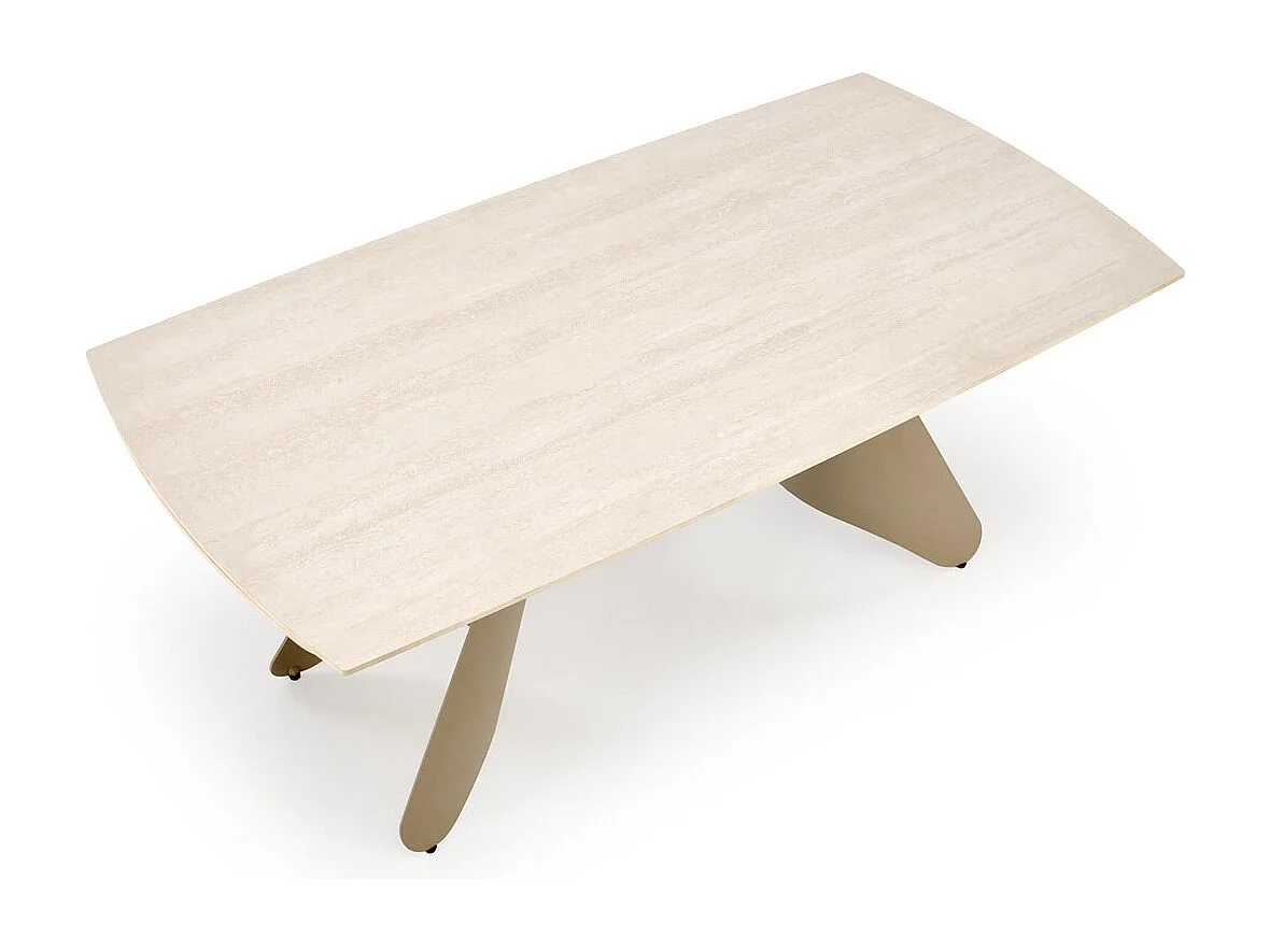 Table à manger Salix/extensible/métal fritté/beige-cachemire