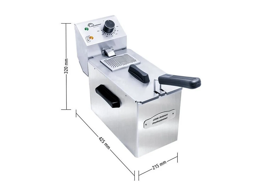 LITTLE BALANCE 8481 My George Pro, Friteuse electrique semi-professionnelle, Contenance 4 l, 3200 W, Tout Inox