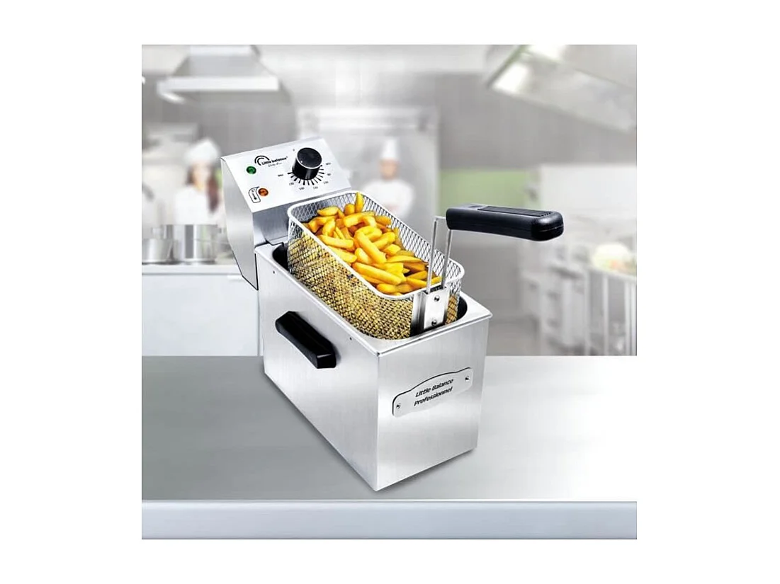 LITTLE BALANCE 8481 My George Pro, Friteuse electrique semi-professionnelle, Contenance 4 l, 3200 W, Tout Inox