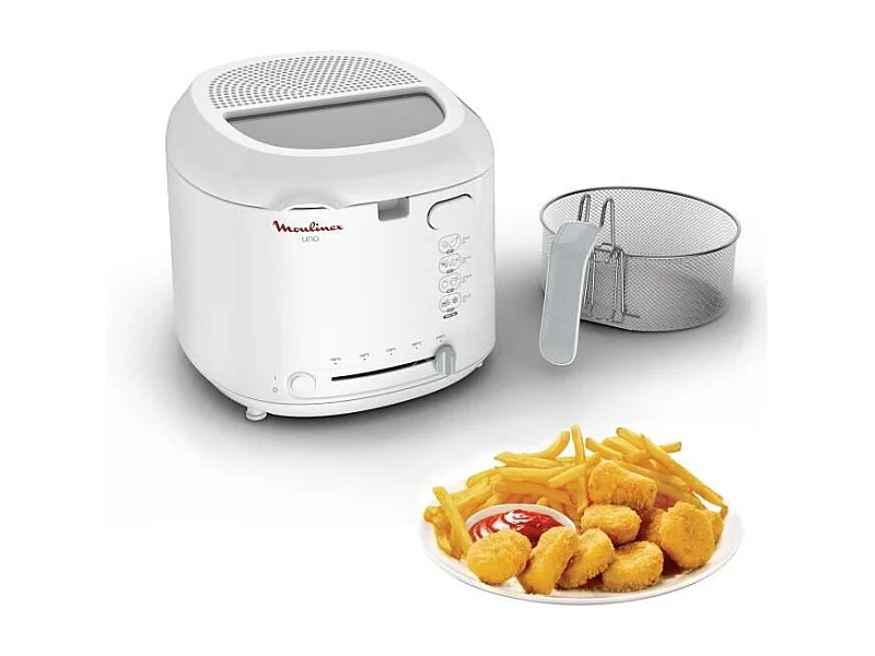 Frytownica Elektryczna Moulinex Uno AF203110 Biała 1kg Kompaktowa z Regulowanym Termostatem