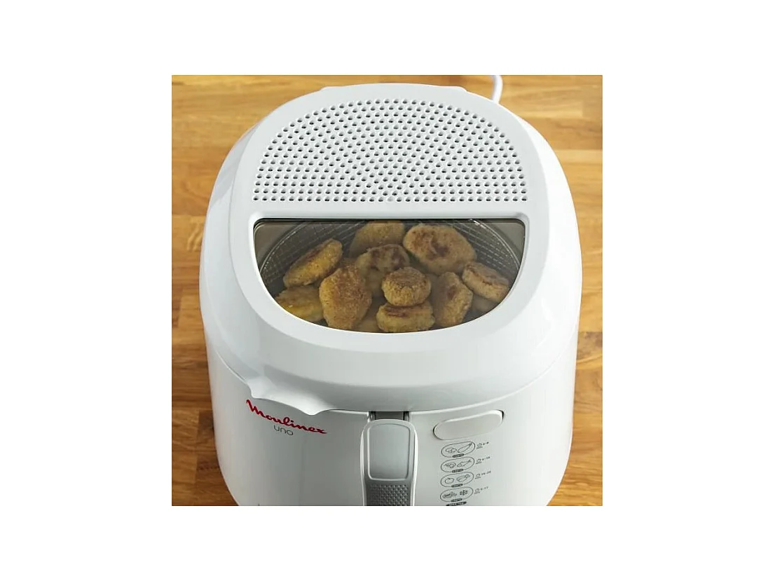 Friteuse Électrique Moulinex Uno AF203110 Blanc 1kg Compacte avec Thermostat Réglable