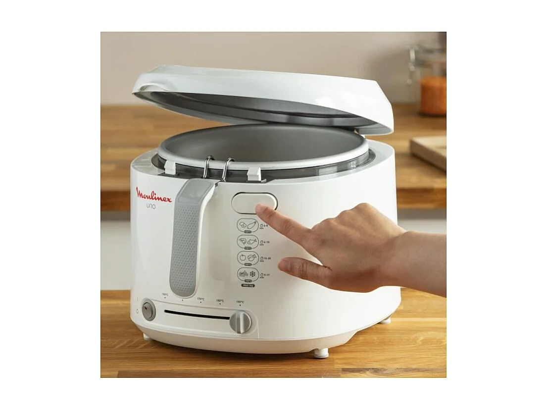 Elektrische Friteuse Moulinex Uno AF203110 Wit 1kg Compact met Instelbare Thermostaat