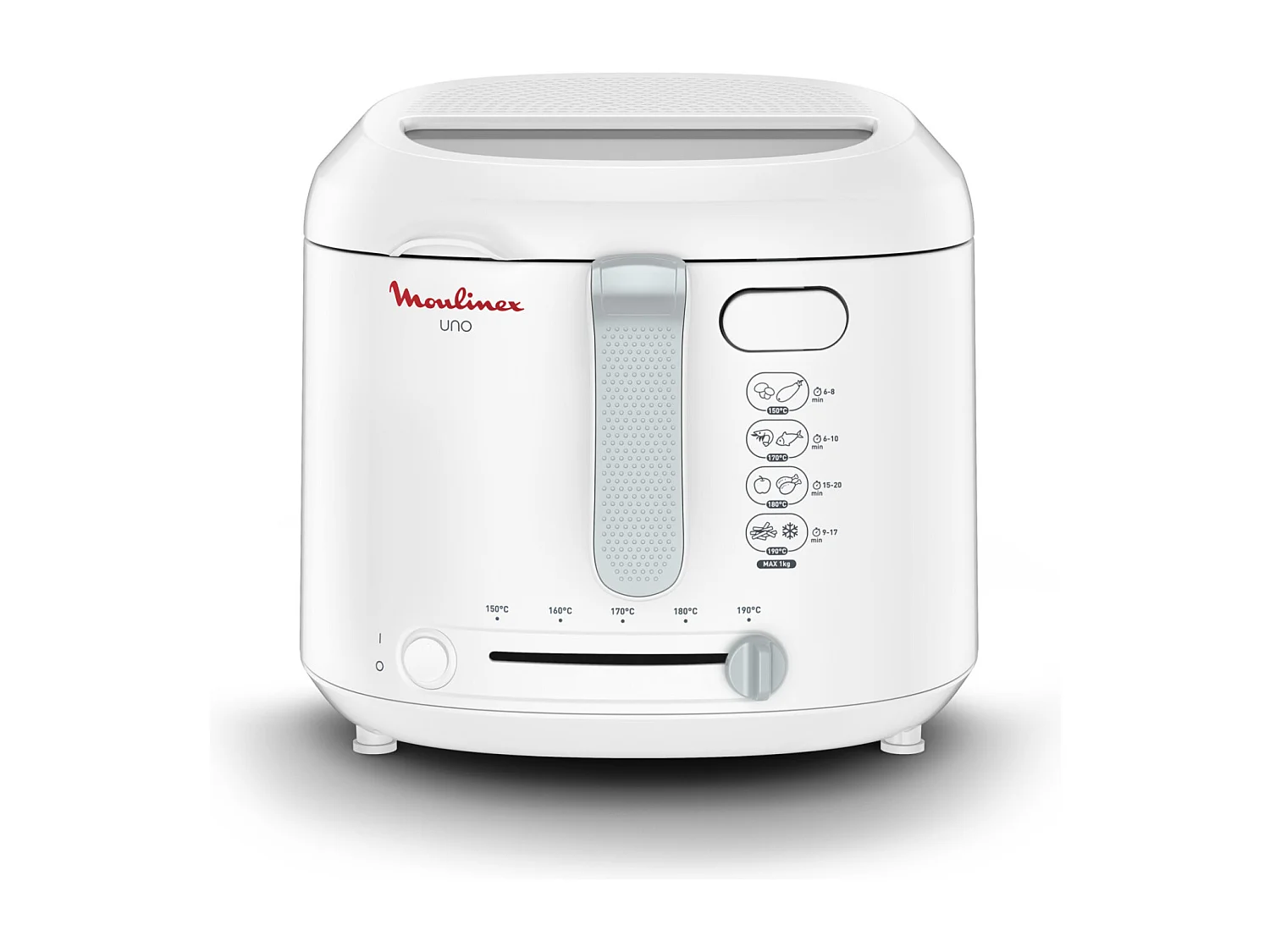 Friteuse Électrique Moulinex Uno AF203110 Blanc 1kg Compacte avec Thermostat Réglable