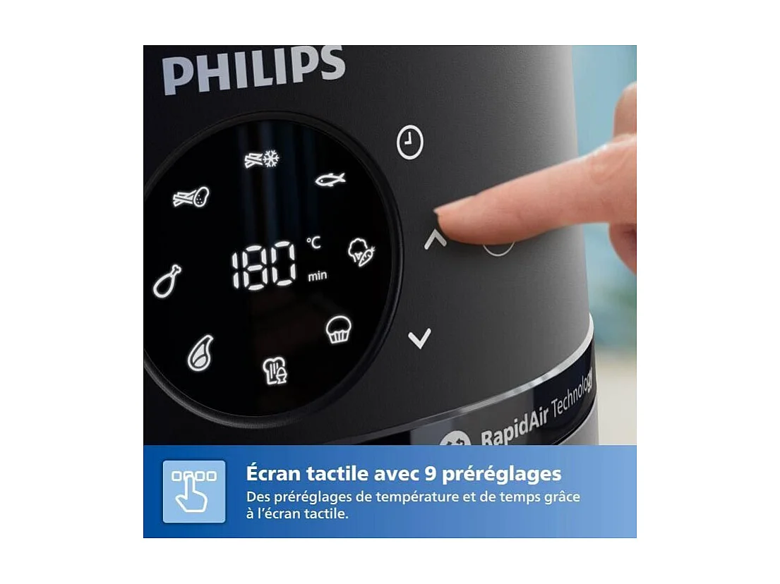 AirFryer - PHILIPS - Série 2000 - NA220/00 - 4,2 L - 1500 W - 13 modes - Noir