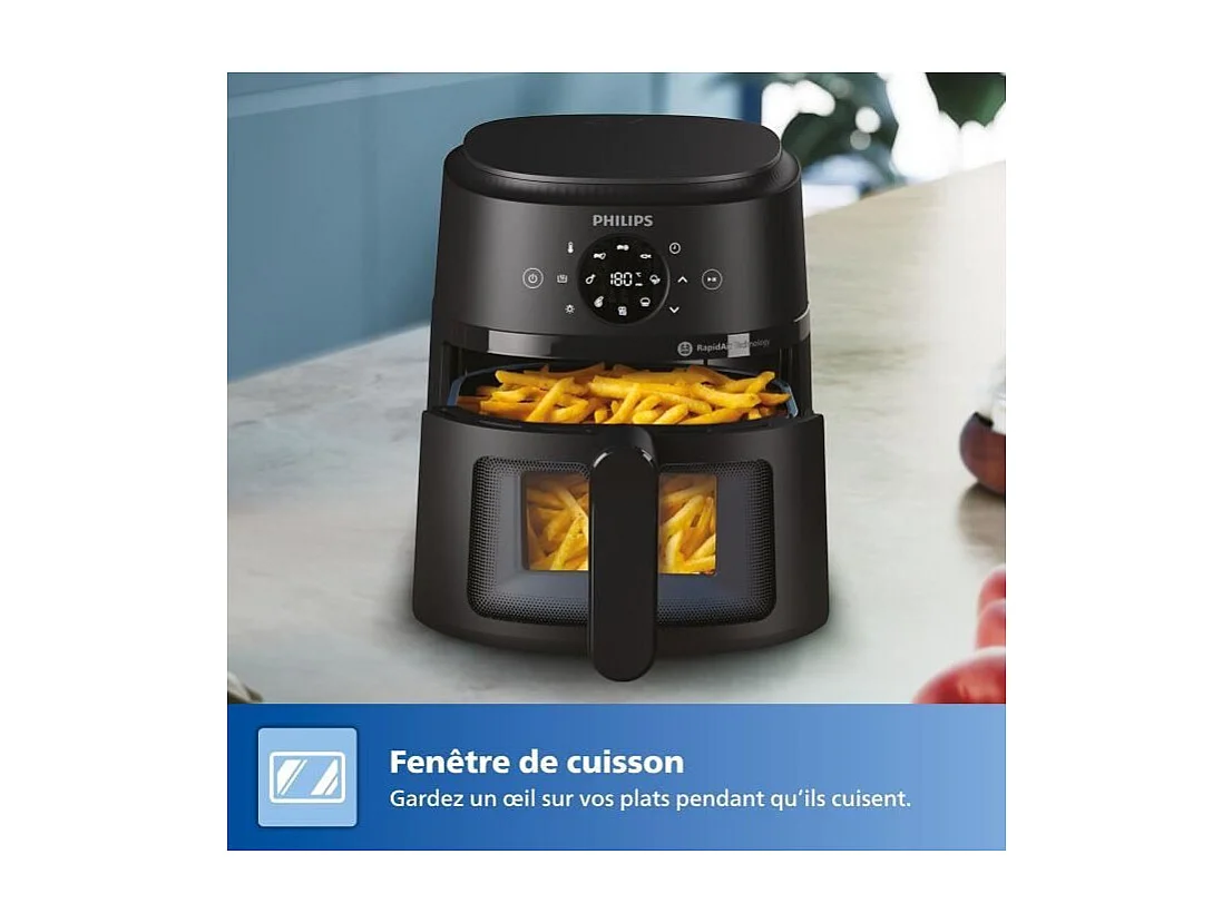AirFryer - PHILIPS - Série 2000 - NA220/00 - 4,2 L - 1500 W - 13 modes - Noir