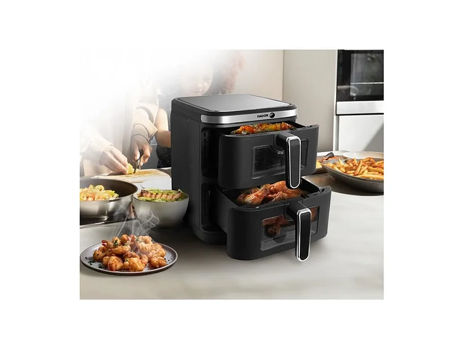 Friteuse sans huile FAGOR - Airfryer FGD11 - Capacité 11L - Double cuves 5,5 L - 12 programmes de cuisson - 2800W