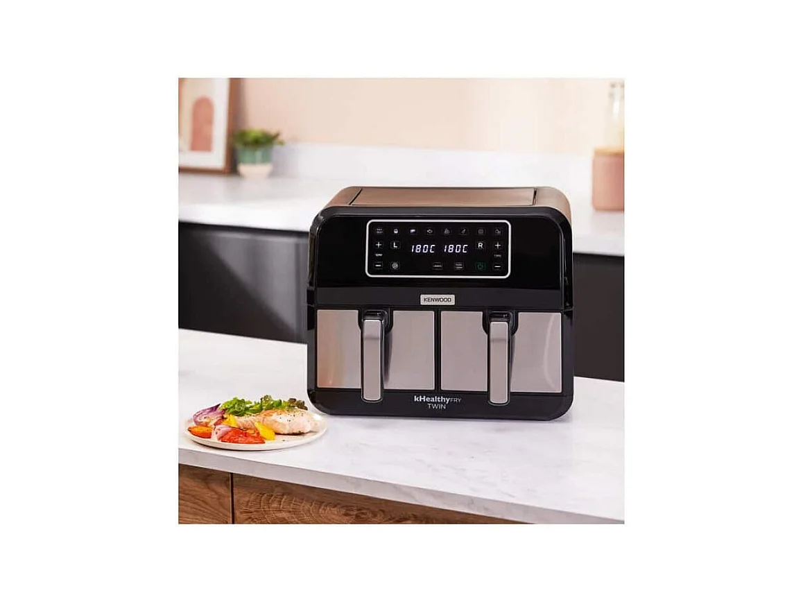 Kenwood Airfryer HFM20 000MB Kenwood000MB Kenwood 000MB kHealthy Twin 2x4L black silver (HFM20.000MB)