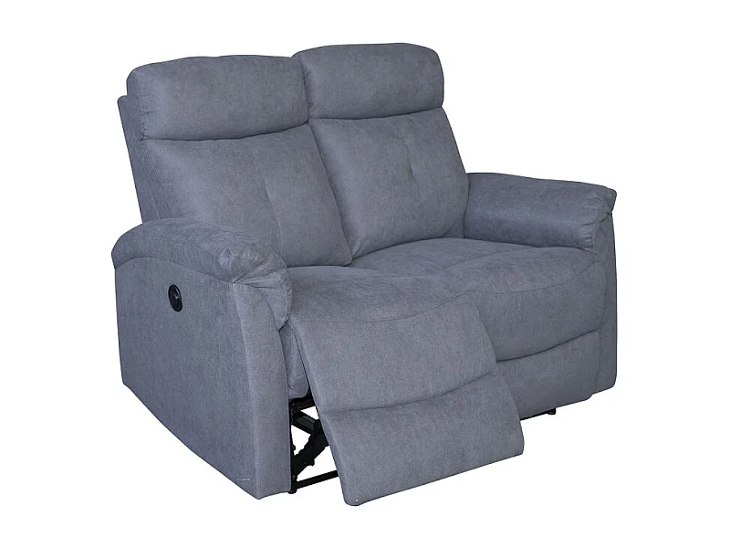 Canapé 2 places relax électrique gris Lucas