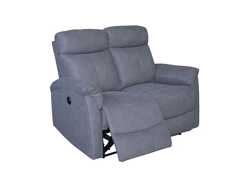 Canapé 2 places relax électrique gris Lucas