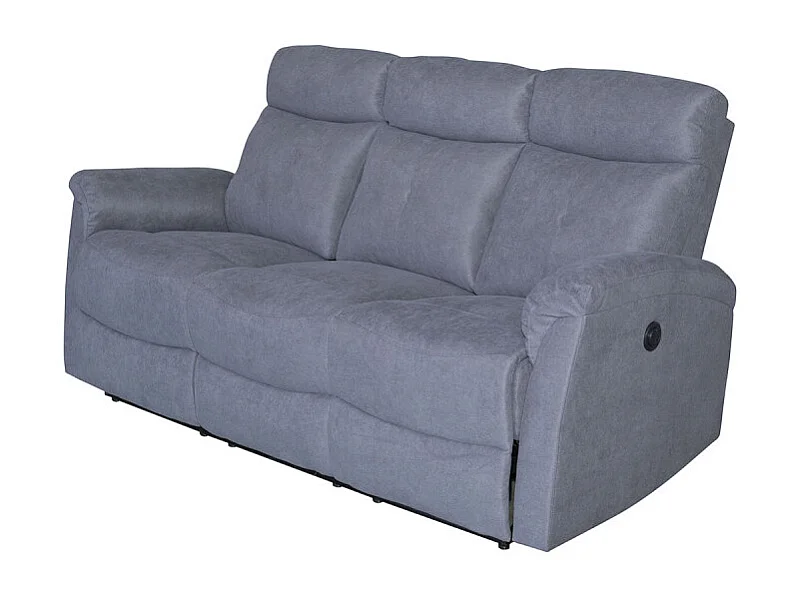 Canapé 3 places relax électrique gris Lucas