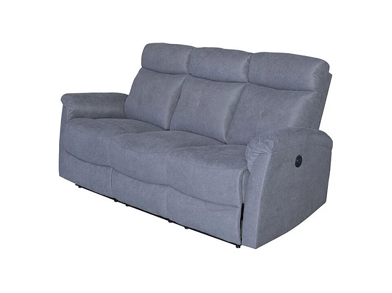 Canapé 3 places relax électrique gris Lucas