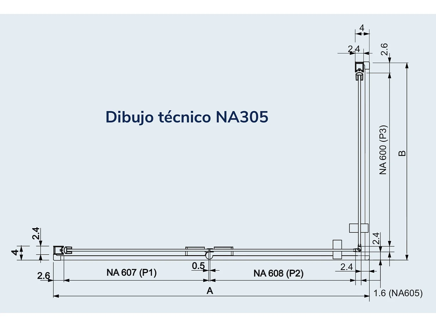 Angular de ducha Puerta Plegable 90 cm + Puerta Abatible NARDI Anclage Puerta Plegable 90 cm Derecha a partir del 07.01.2026