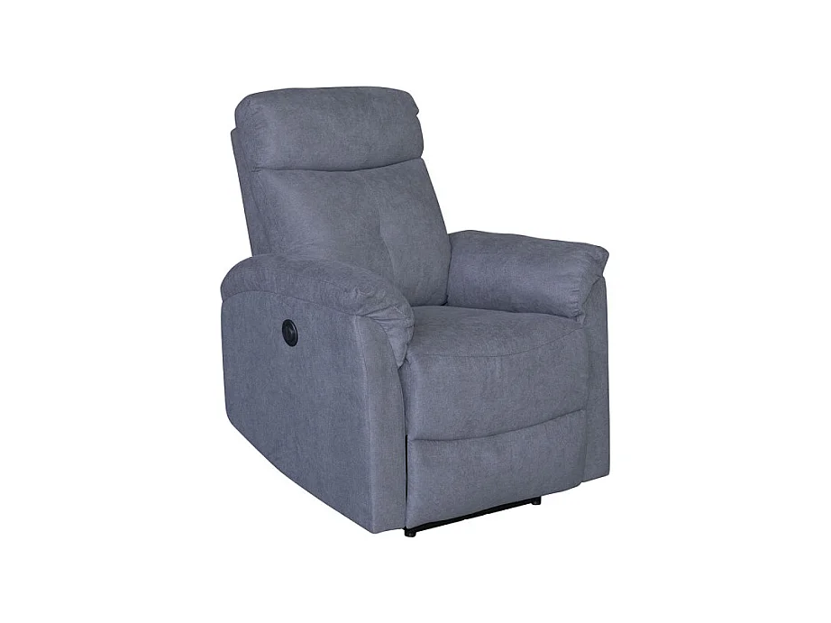 Fauteuil 1 place relax électrique gris Lucas