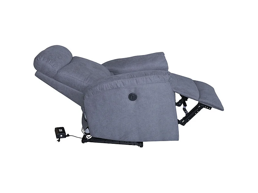 Fauteuil 1 place relax électrique gris Lucas