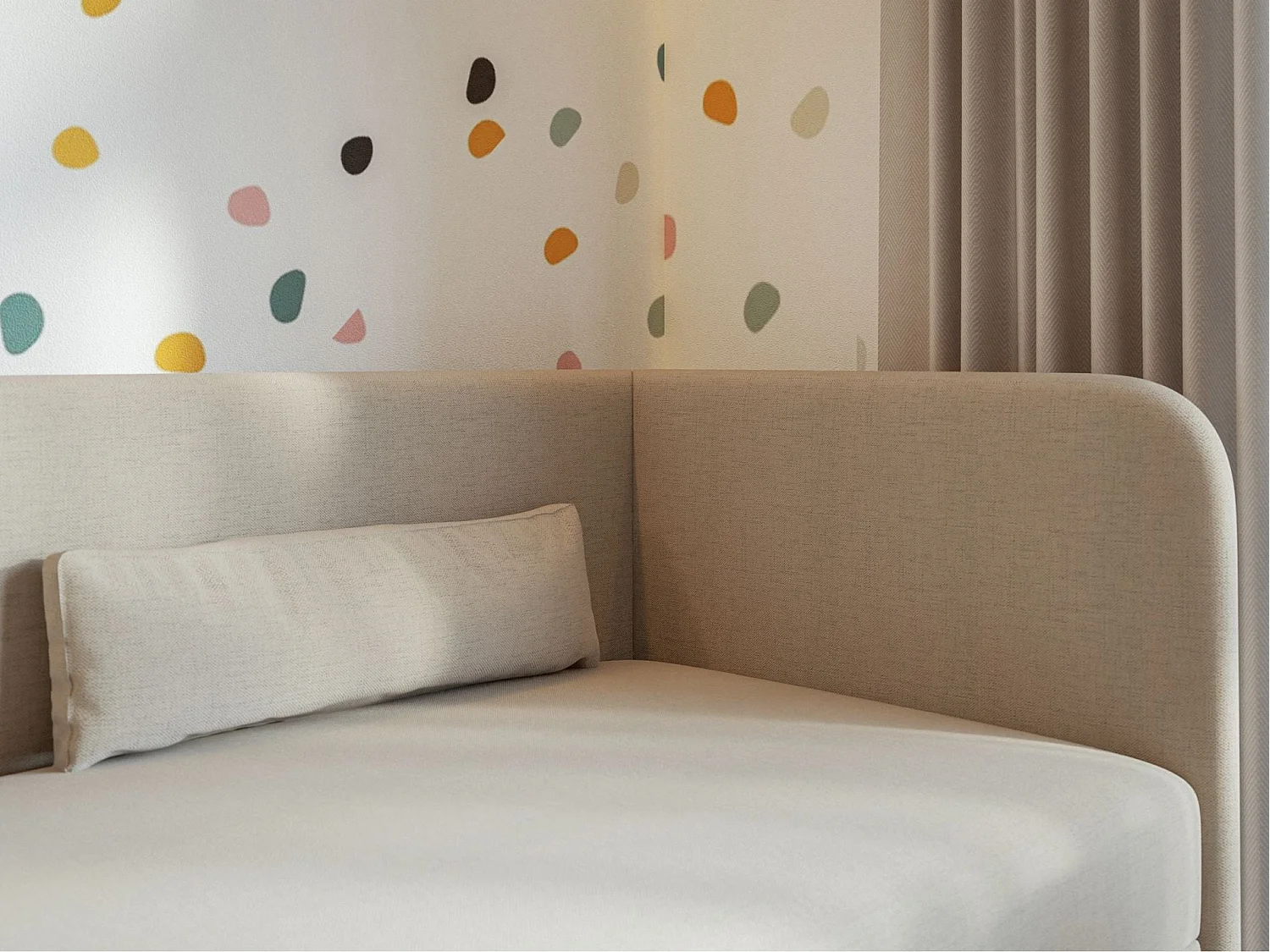 Lit ado avec rangement - olive - beige clair - CALMMO