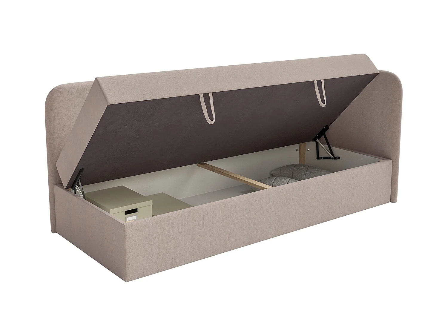 Lit ado avec rangement - olive - beige foncé - CALMMO