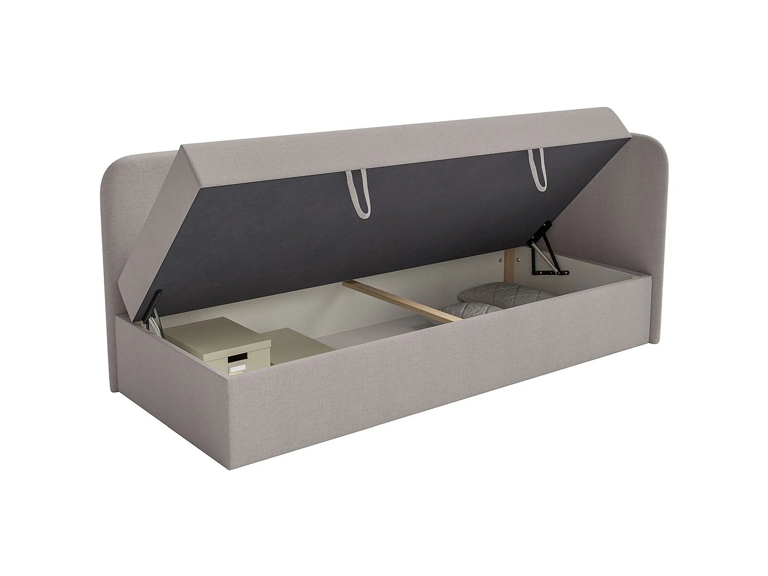 Lit ado avec rangement - olive - beige foncé - CALMMO
