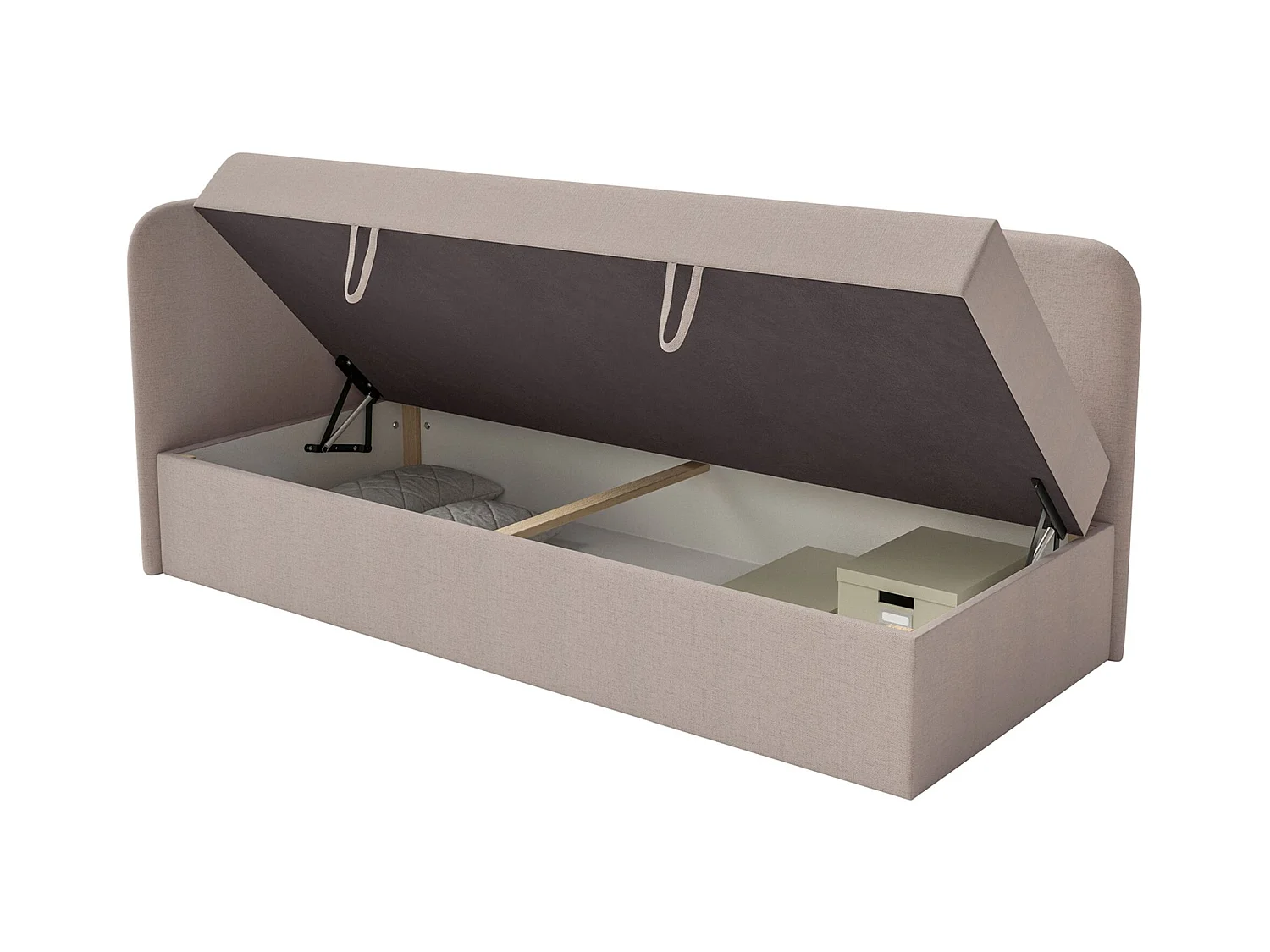 Lit ado avec rangement - olive - beige foncé - CALMMO