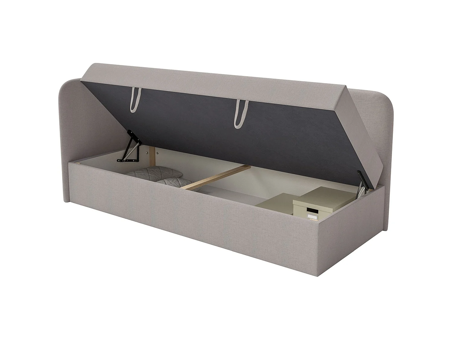 Lit ado avec rangement - olive - beige foncé - CALMMO