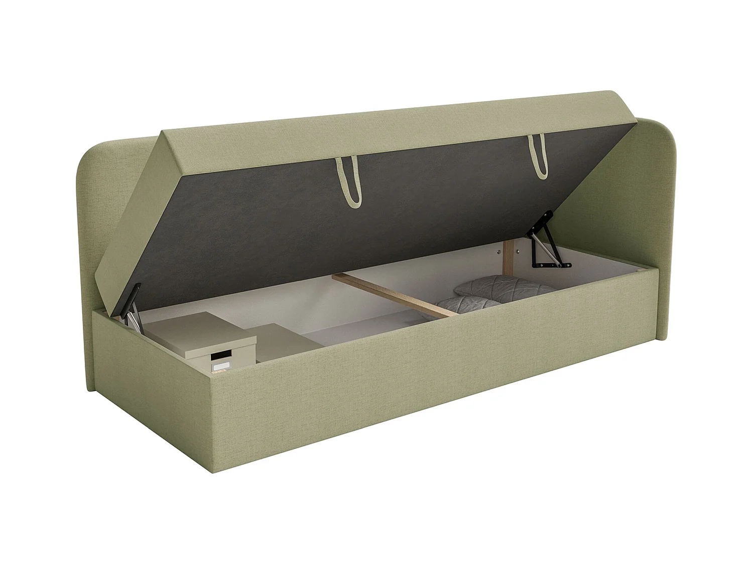 Lit ado avec rangement - olive - côté droit - CALMMO