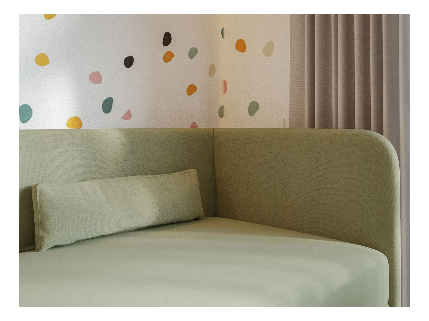 Lit ado avec rangement - olive - côté droit - CALMMO