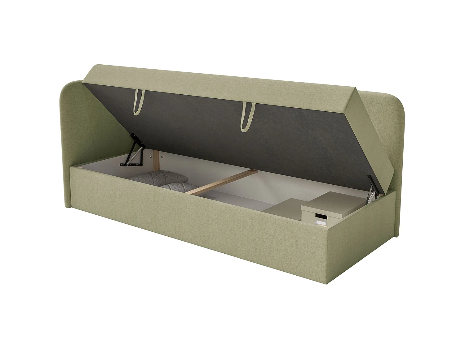 Lit ado avec rangement - olive - côté gauche - CALMMO