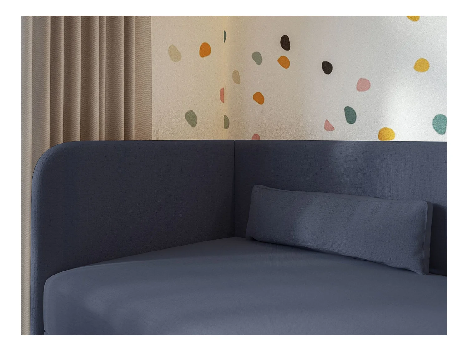 Lit ado avec rangement - olive - marine blau - CALMMO