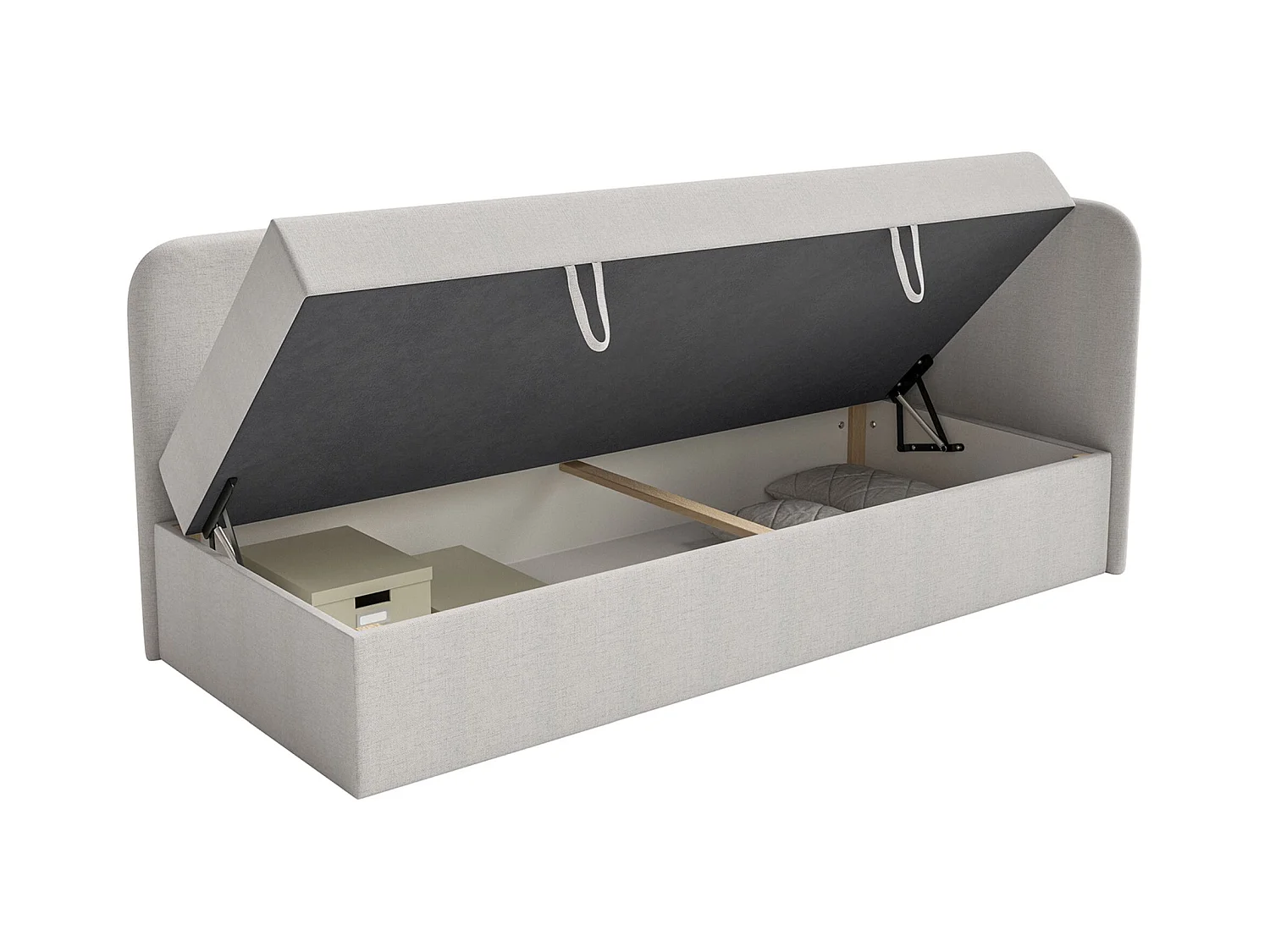 Lit ado avec rangement - olive - gris clair - CALMMO