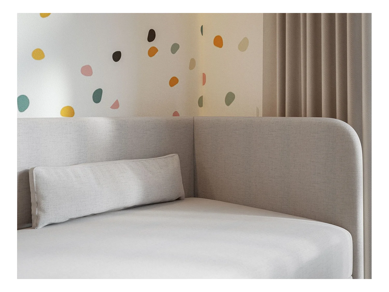 Lit ado avec rangement - olive - gris clair - CALMMO