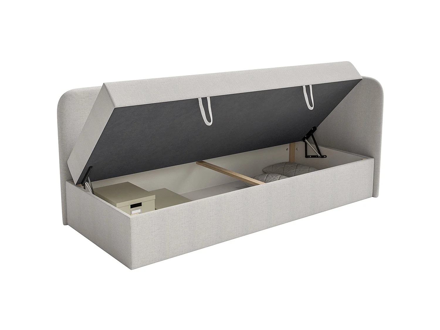 Lit ado avec rangement - olive - gris clair - CALMMO