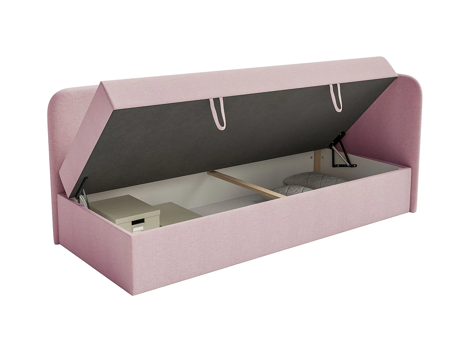 Lit ado avec rangement - olive - rose - CALMMO