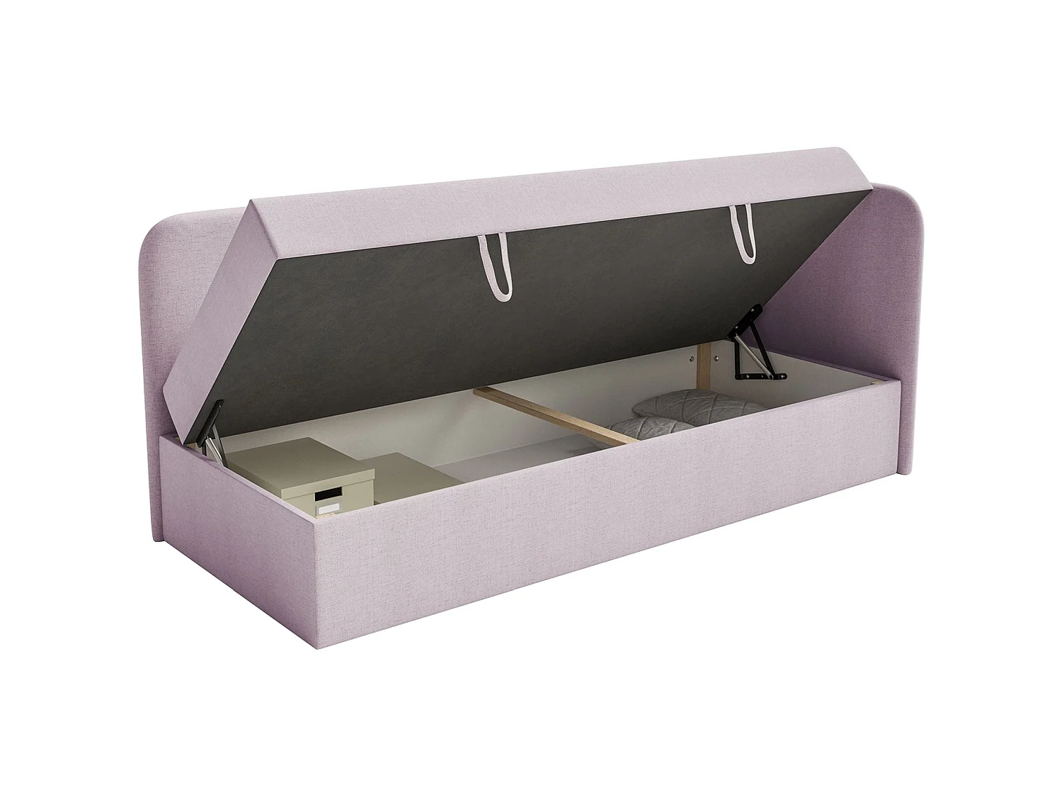 Lit ado avec rangement - olive - rose - CALMMO