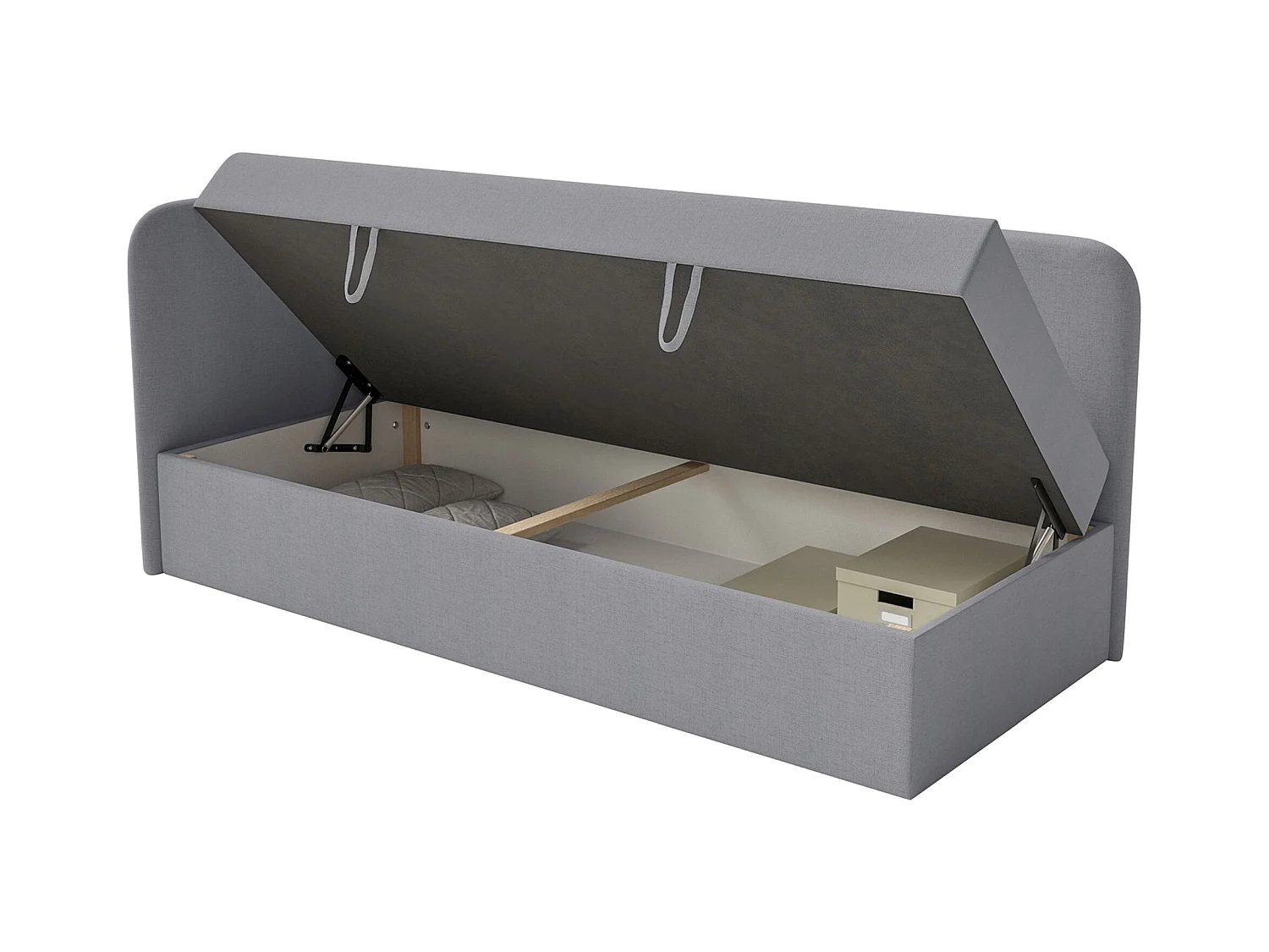 Lit ado avec rangement - olive - gris foncé - CALMMO