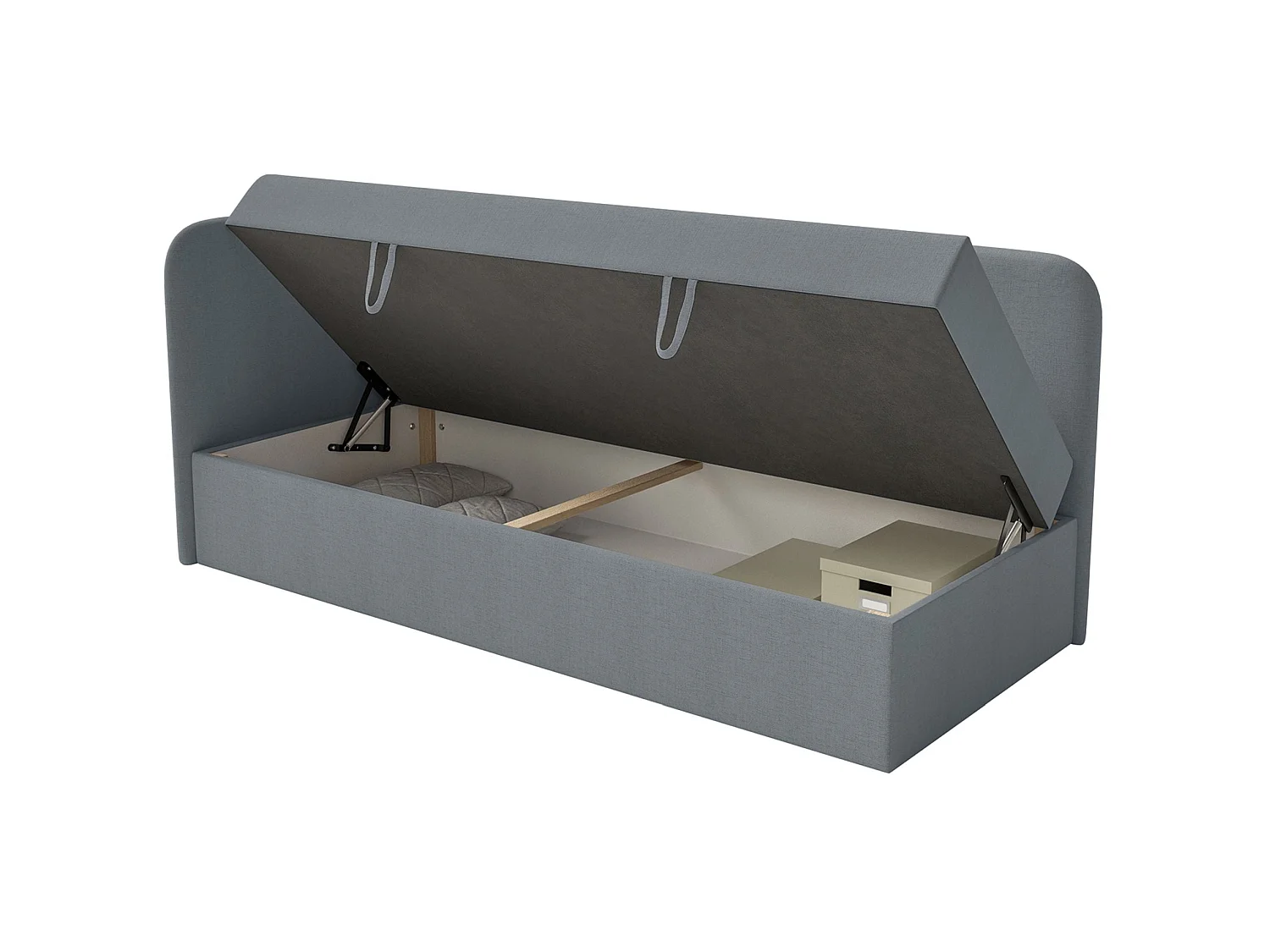 Lit ado avec rangement - olive - gris foncé - CALMMO
