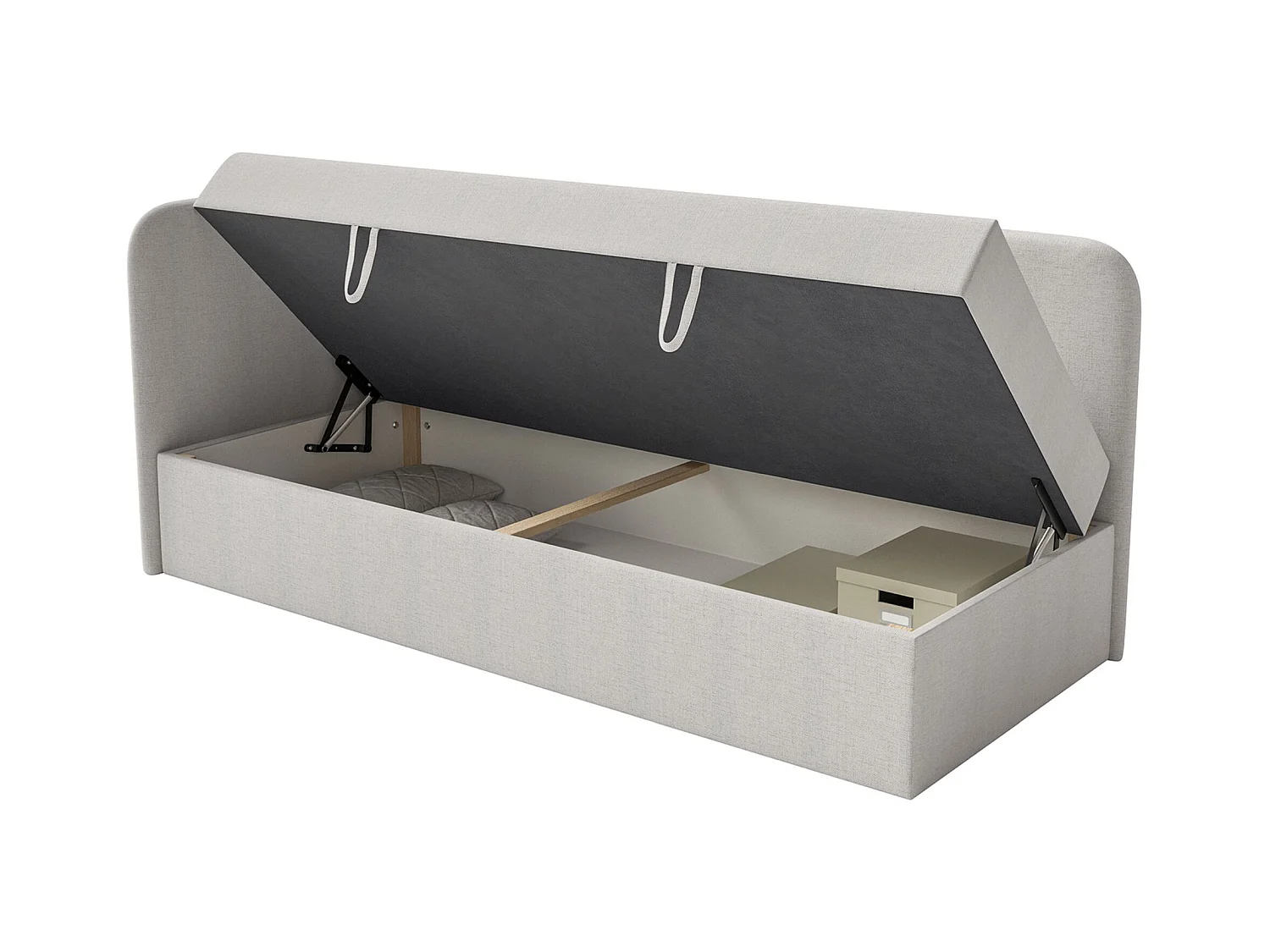 Lit ado avec rangement - olive - gris clair - CALMMO