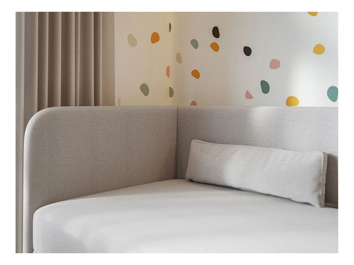 Lit ado avec rangement - olive - gris clair - CALMMO