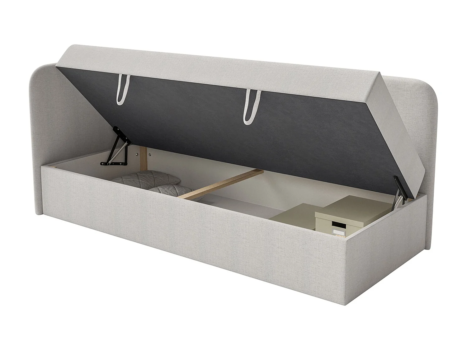 Lit ado avec rangement - olive - gris clair - CALMMO