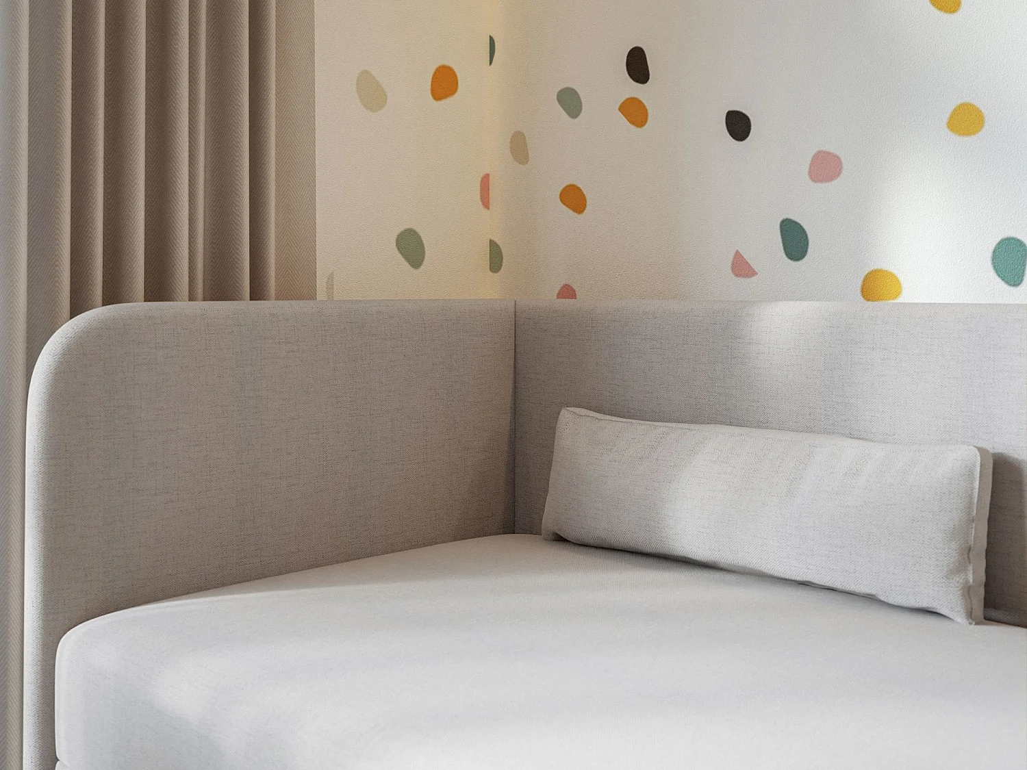 Lit ado avec rangement - olive - gris clair - CALMMO