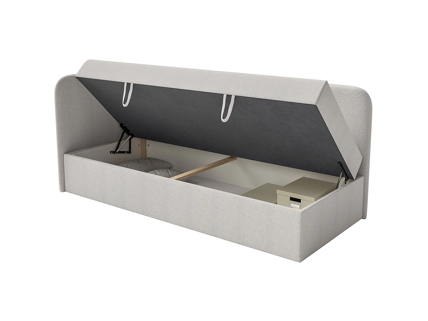 Lit ado avec rangement - olive - gris clair - CALMMO