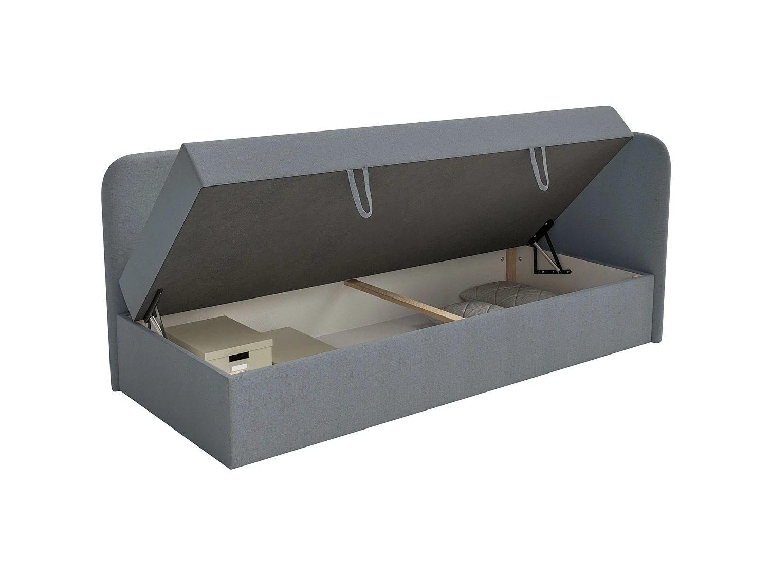 Lit ado avec rangement - olive - gris foncé - CALMMO