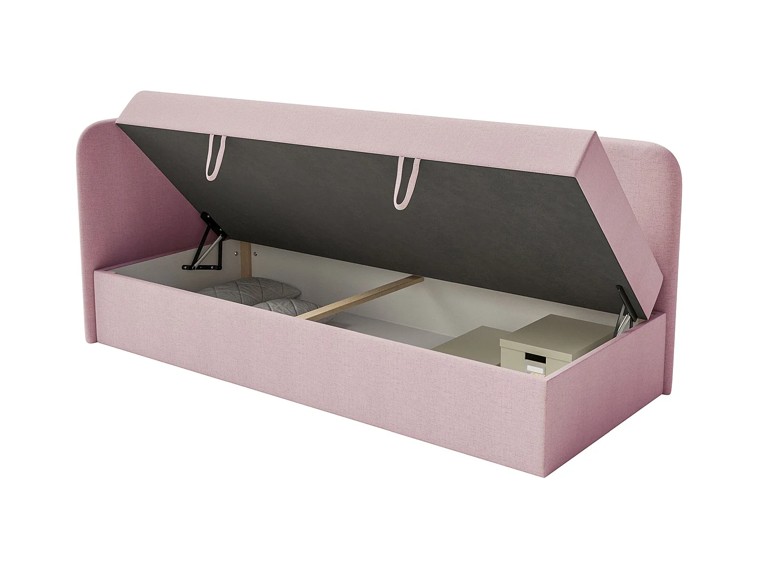 Lit ado avec rangement - olive - rose - CALMMO