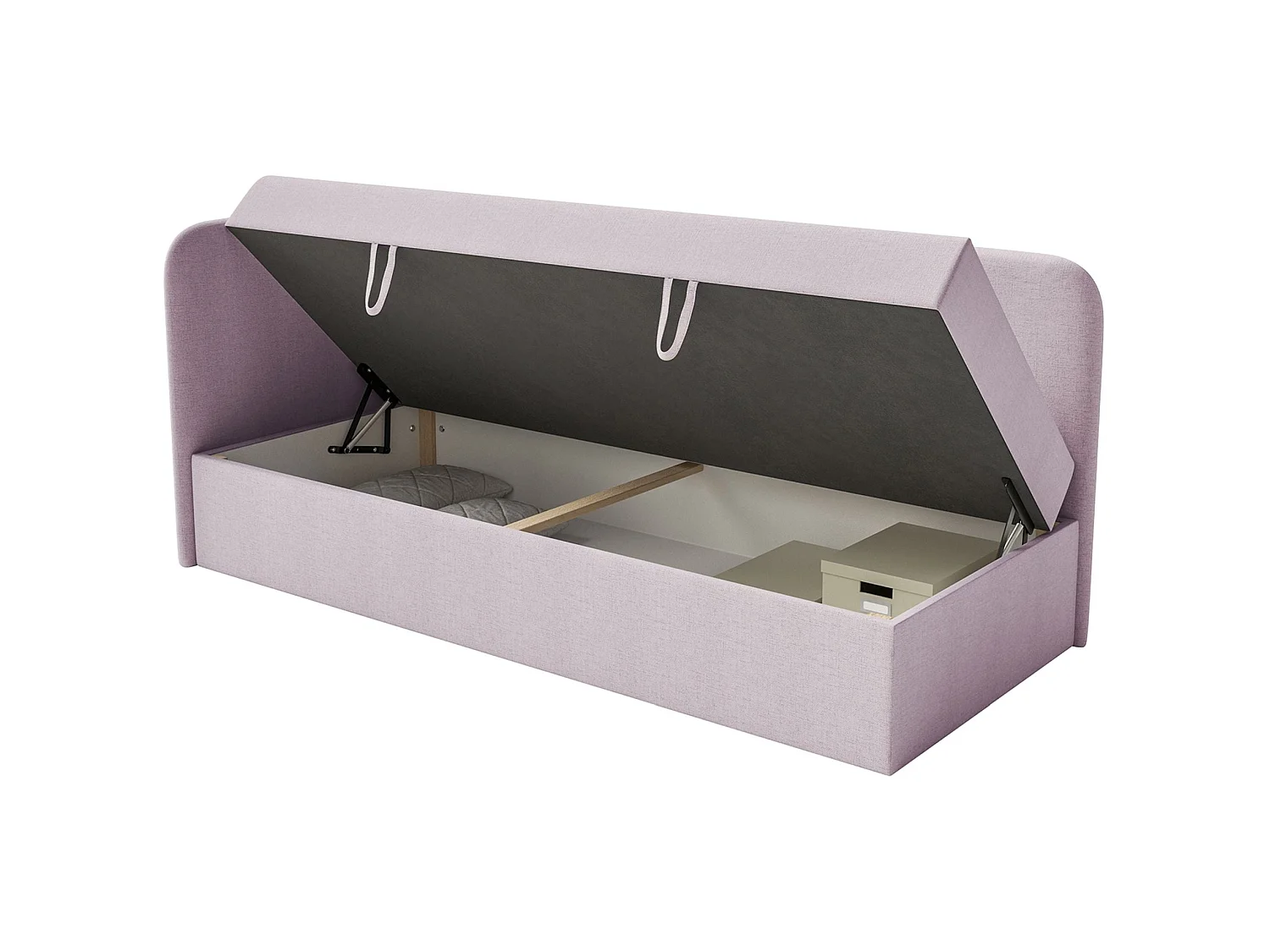 Lit ado avec rangement - olive - rose - CALMMO