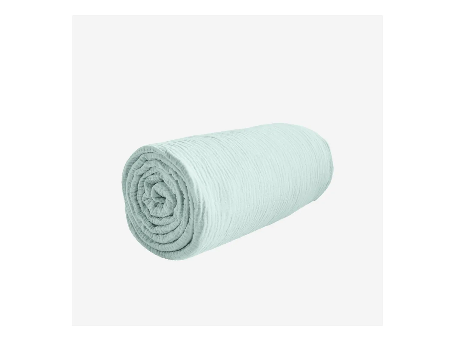 Habitat - Drap Housse en double gaze de coton - 160 x 200 cm - Céladon - Arielle
