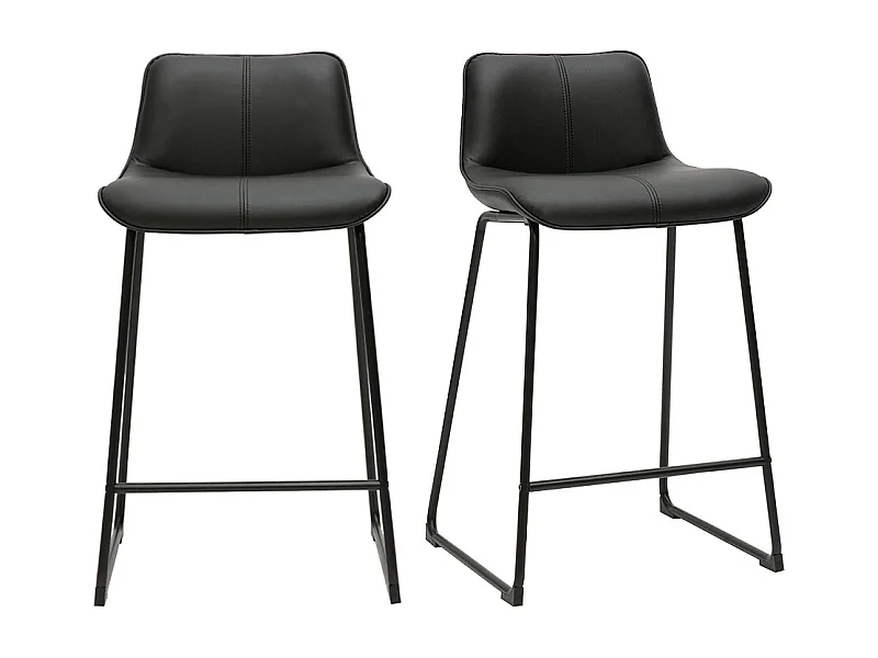 Sgabelli da bar neri e metallo H65 cm (confezione da 2) BOOST