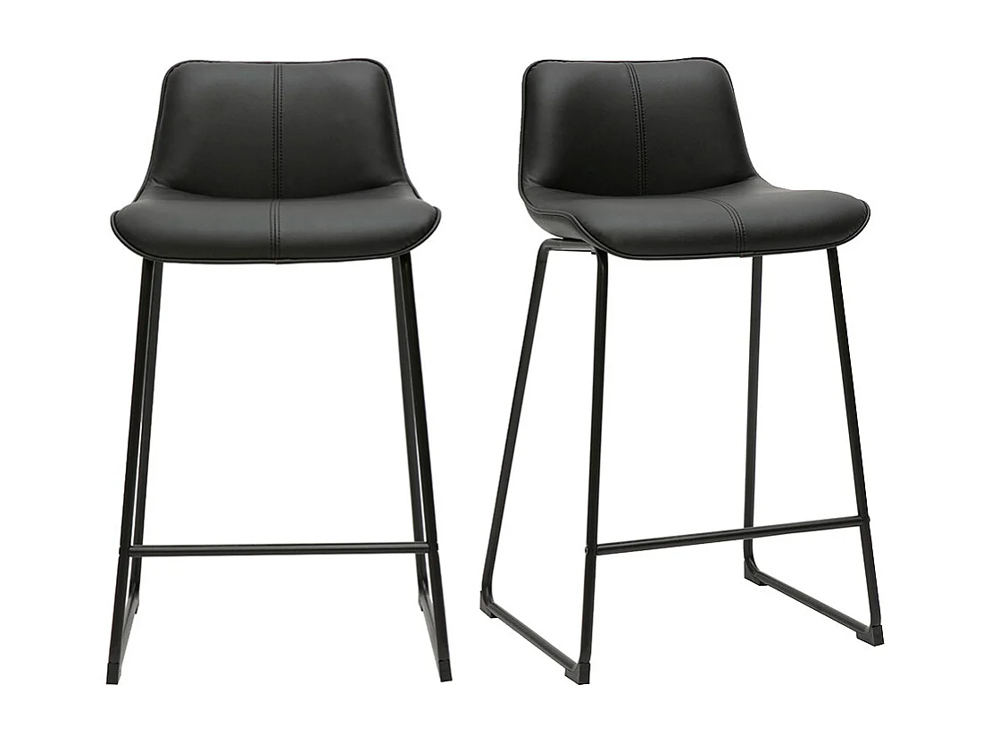 Schwarze Barhocker aus Metall H65 cm (2er-Set) BOOST